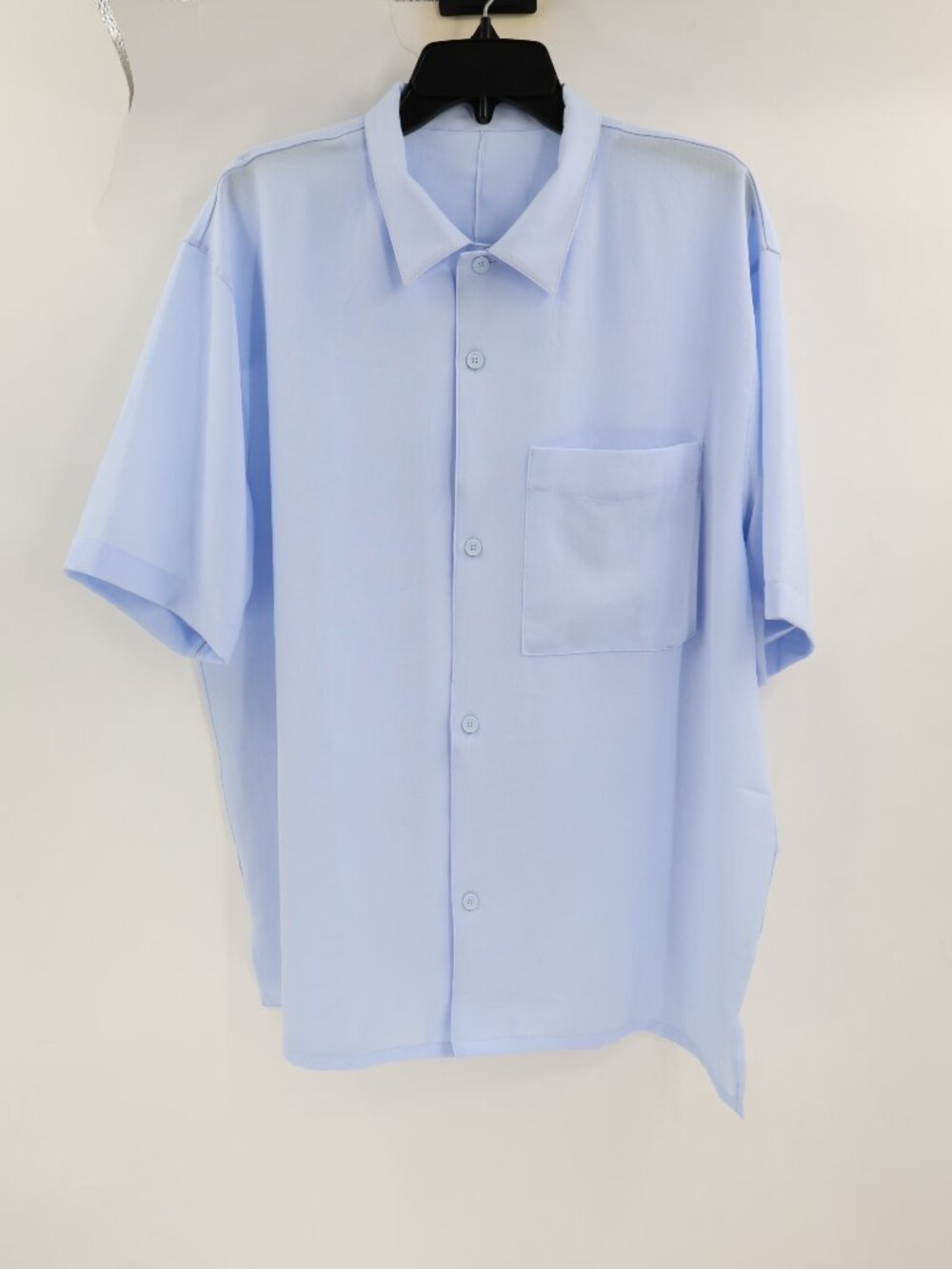 Lululemon Shirt Mens 2XL airing easy Button Up Short Sleeve Pocket Solid Blue